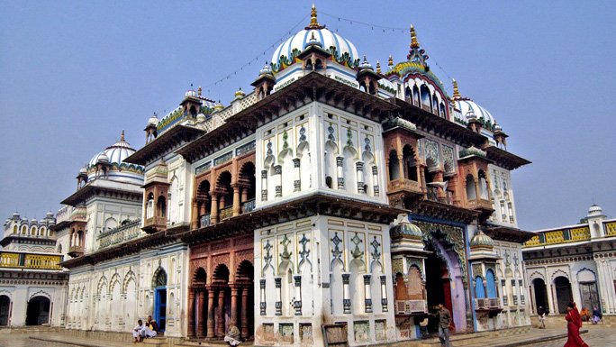 Inside premises of Janaki Temple in Janakpur, Nepal. 