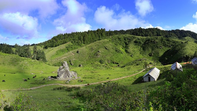 The green and rolling hills of Khaptad