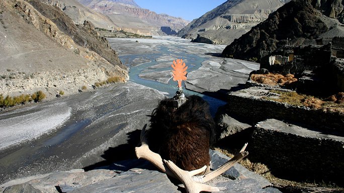 Marsyangdi River in the Annapurna Circuit in Nepal